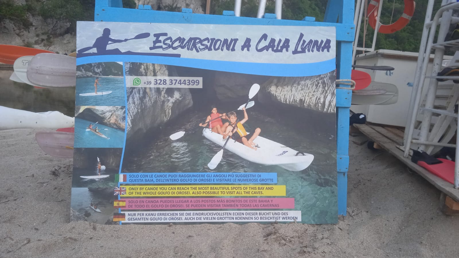 noleggio attrezzatura mare spiaggia cala luna nuoro sardegna